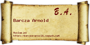Barcza Arnold névjegykártya