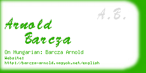 arnold barcza business card